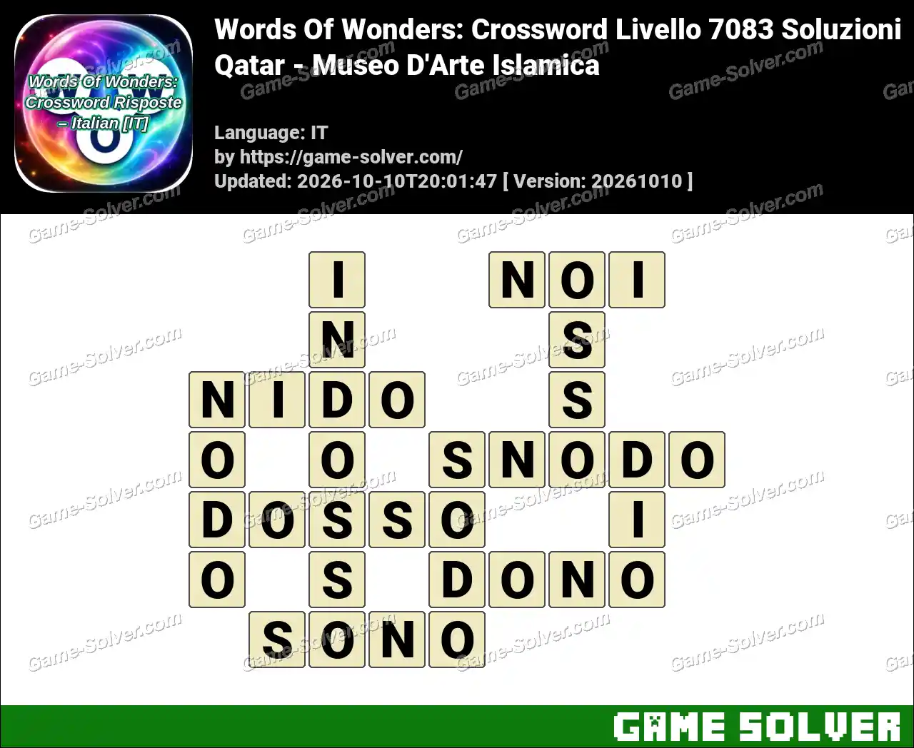 Words Of Wonders: Crossword Livello 7083 Soluzioni – Qatar – Museo D’Arte Islamica